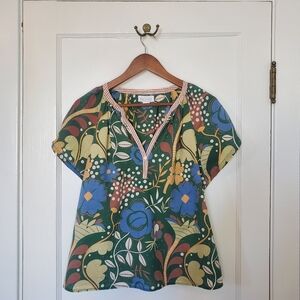 Velvet by Graham Spencer Floral Blouse – Size M – Green/Blue/Brown